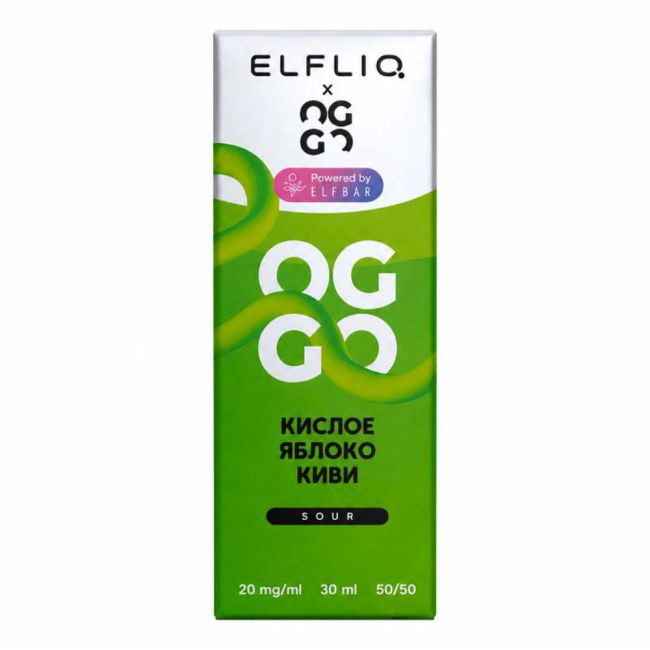 Жидкость ElfLiq X Oggo Sour Salt - Кислое Яблоко Киви 