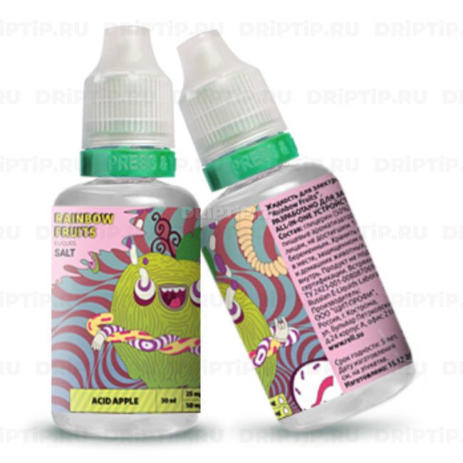 Жидкость Rainbow Fruits Salt - Acid Apple 